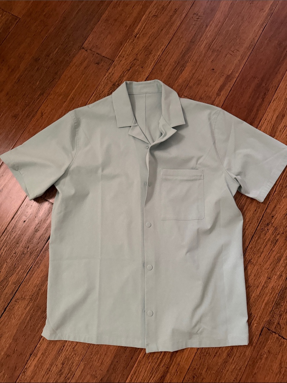 lululemon athletica Light Green Short Sleeve Camp-Collar Shirt